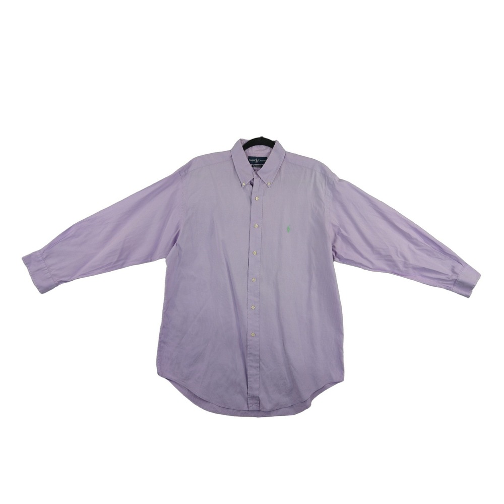 Ralph Lauren Button Down Shirt Men's Size 16.5 Purple Classic 100% Cotton 32/33
